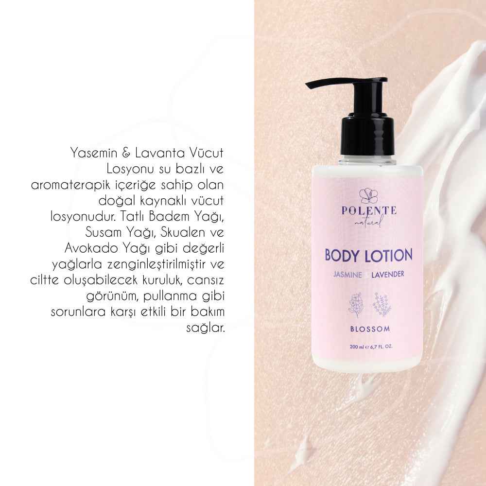 Yasemin & Lavanta Losyon kutu ambalajı — Polente Natural vücut bakım serisi