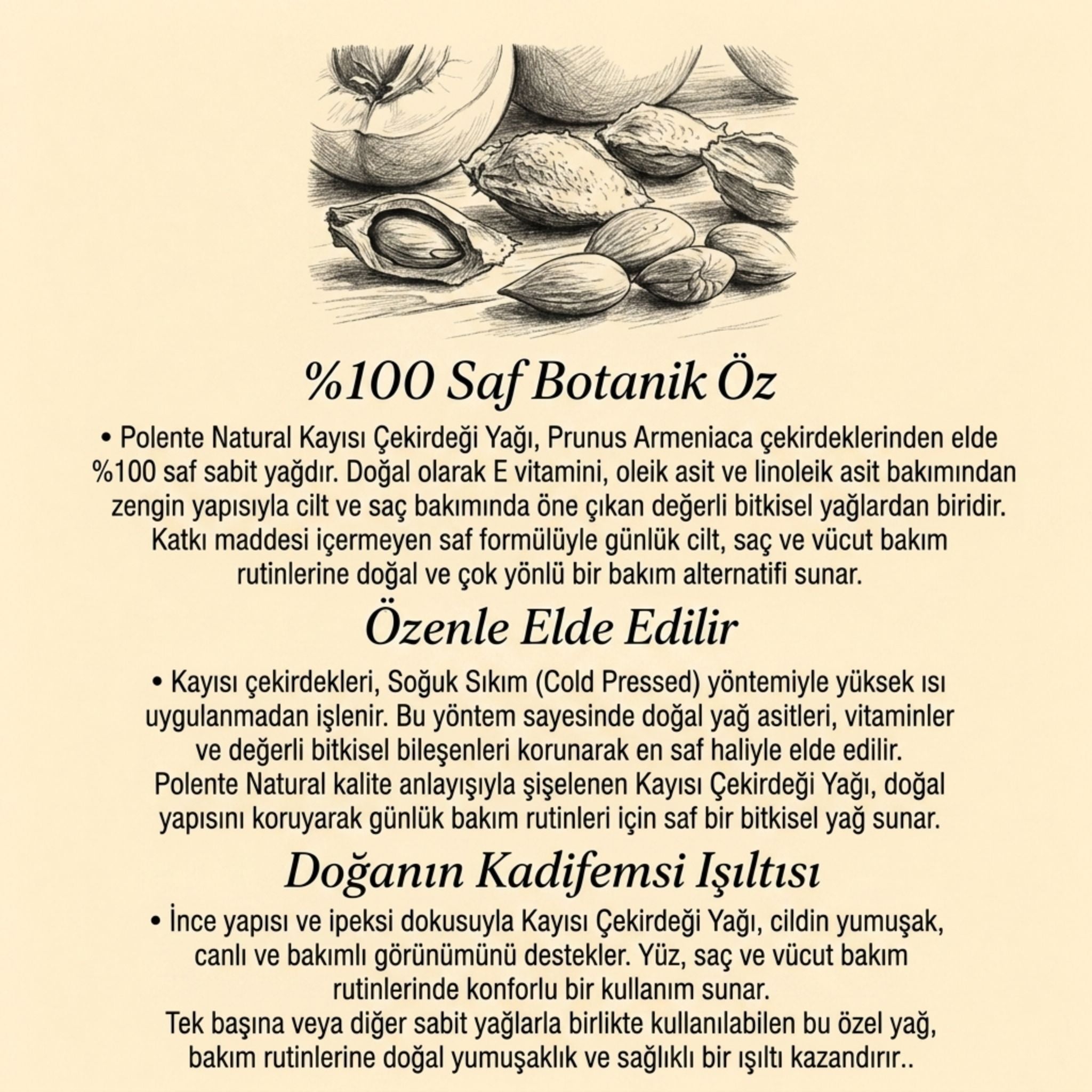 Kayısı Çekirdeği Yağı - Soğuk Sıkım (50 ml)