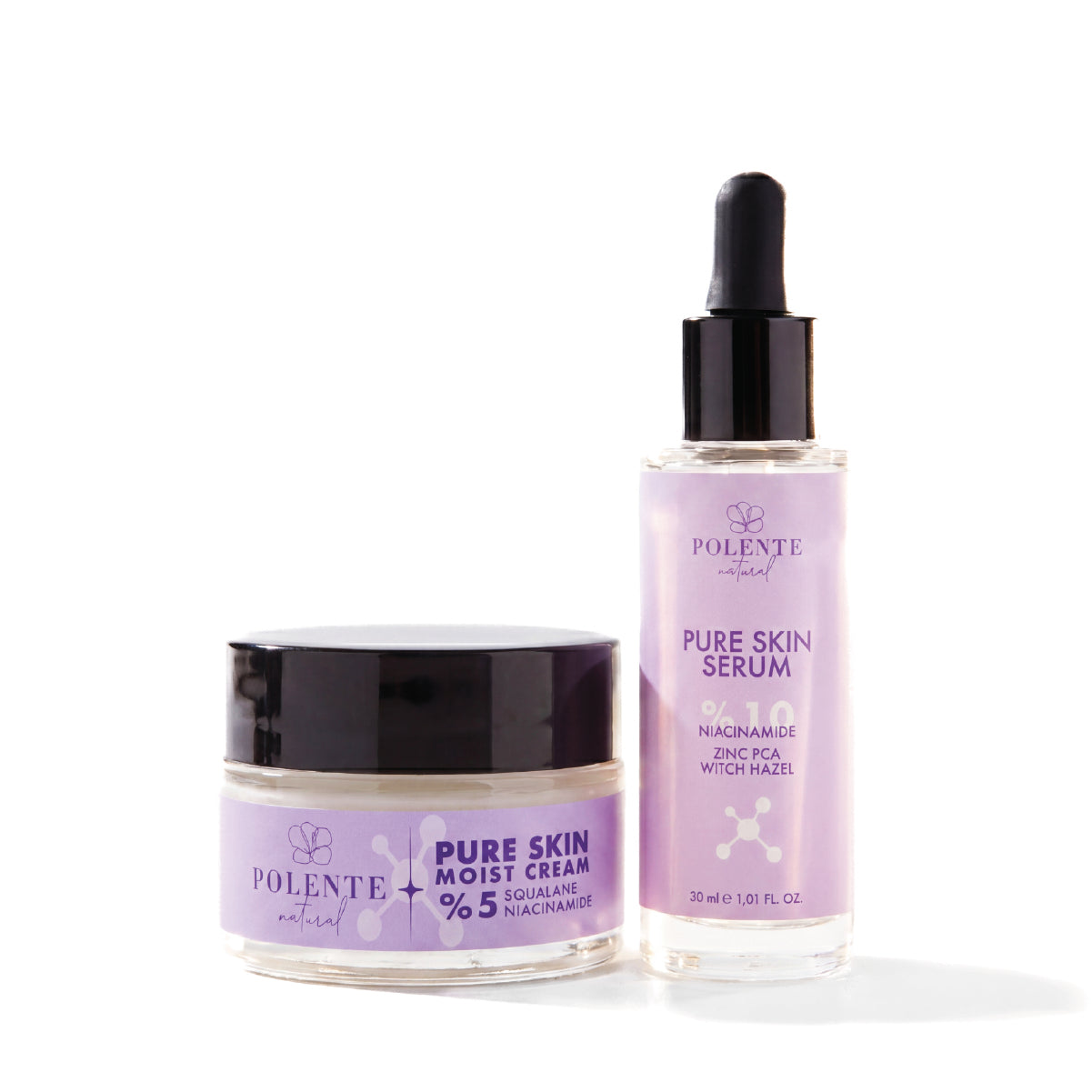 Polente Natural PURE SKIN SERİSİ - Akne, Gözenek, Siyah Nokta Karşıtı Bakım Seti