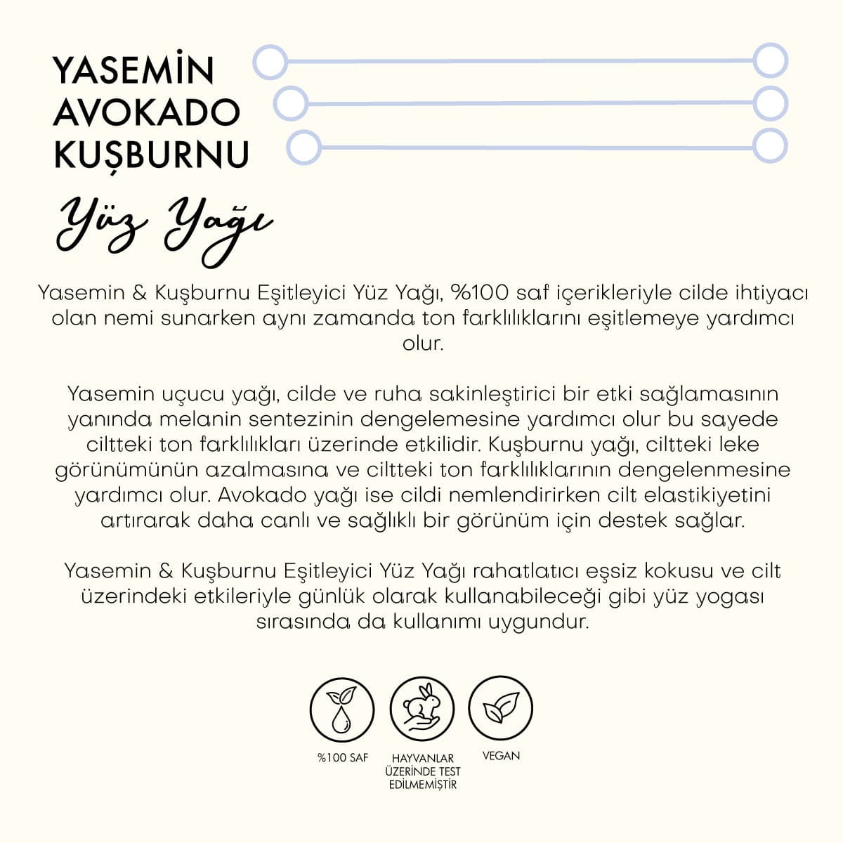 Yasemin &amp; Kuşburnu Eşitleyici Yüz Yağı (30 ml)