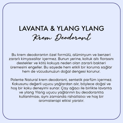 Lavanta &amp; Ylang Ylang Krem Deodorant (50 ml)