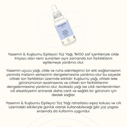 Yasemin &amp; Kuşburnu Eşitleyici Yüz Yağı (30 ml)