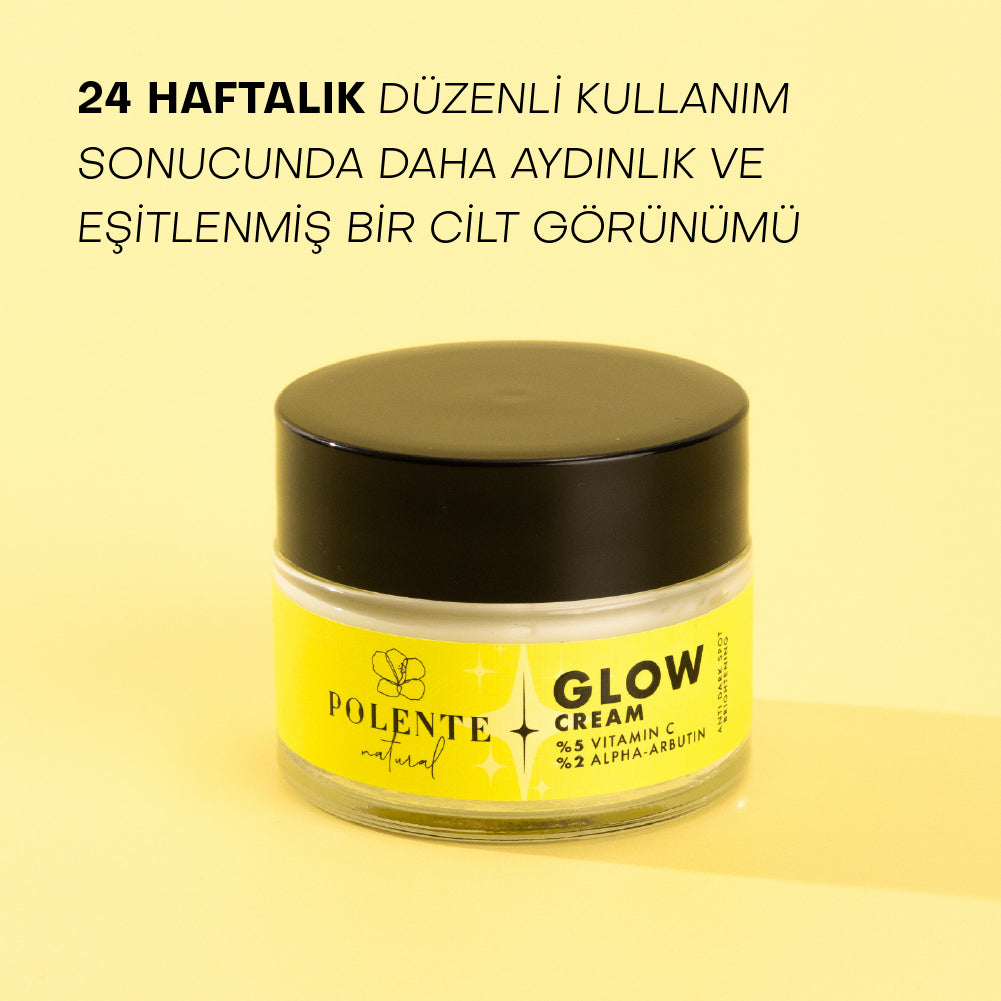 Polente Natural GLOW CREAM - Vitamin C &amp; Arbutin İçeren Aydınlatıcı Leke Kremi (50 ml)
