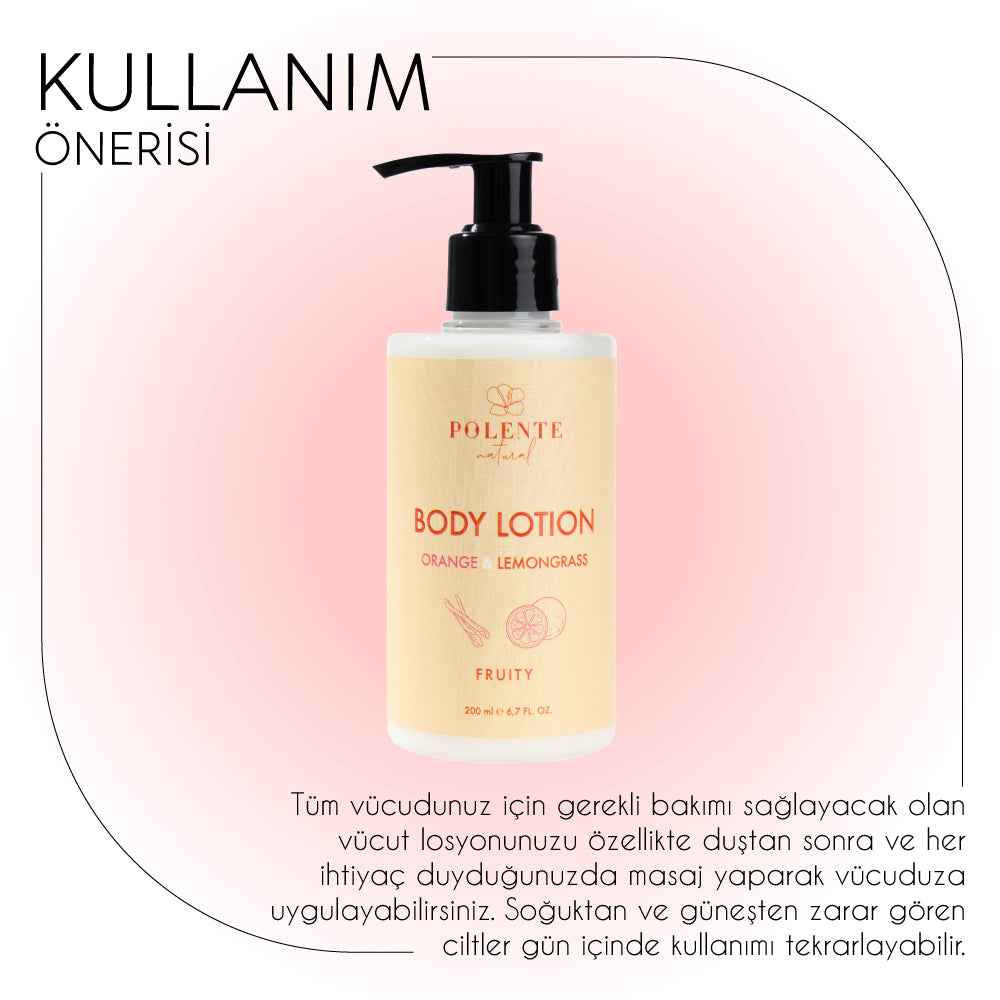 Portakal Çiçeği & Limon Otu Losyon şişe ve etiket detayı — ferahlatıcı su bazlı losyon
