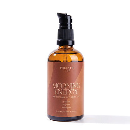 Polente Natural MORNING ENERGY - Sabah Rutini için Aromaterapik Vücut Masaj Yağı (100 ml)