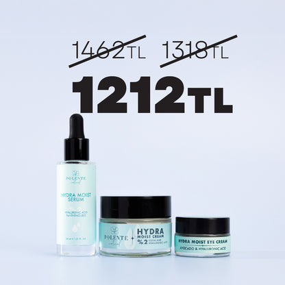 Polente Natural HYDRA MOIST SERİSİ - Hyalüronik Asit Nemlendirici, Dolgunlaştırı Bakım Seti