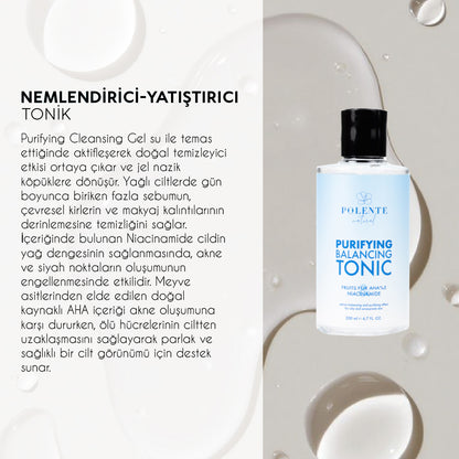 Arındırıcı Cilt Temizleme Seti- Yağlı ve Akneye Yatkın Ciltler AHA ve Niacinamide