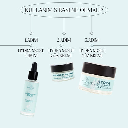 HYDRA MOIST SERİSİ - Hyalüronik Asit Nemlendirici, Dolgunlaştırı Bakım Seti