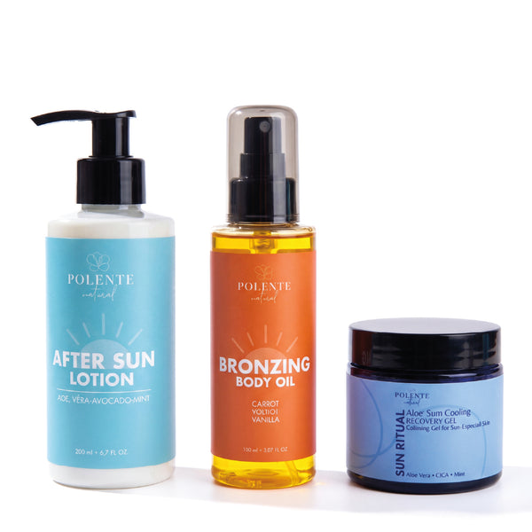 Polente Natural Işıltılı Bronzluk & Güneş Sonrası Yatıştırıcı Bakım Seti - 3'lü Set