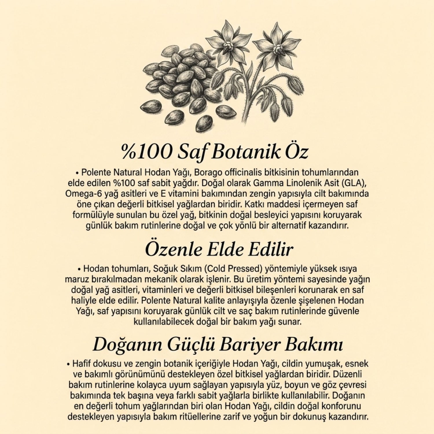 Borage (Hodan) Yağı - Soğuk Sıkım (30 ml)