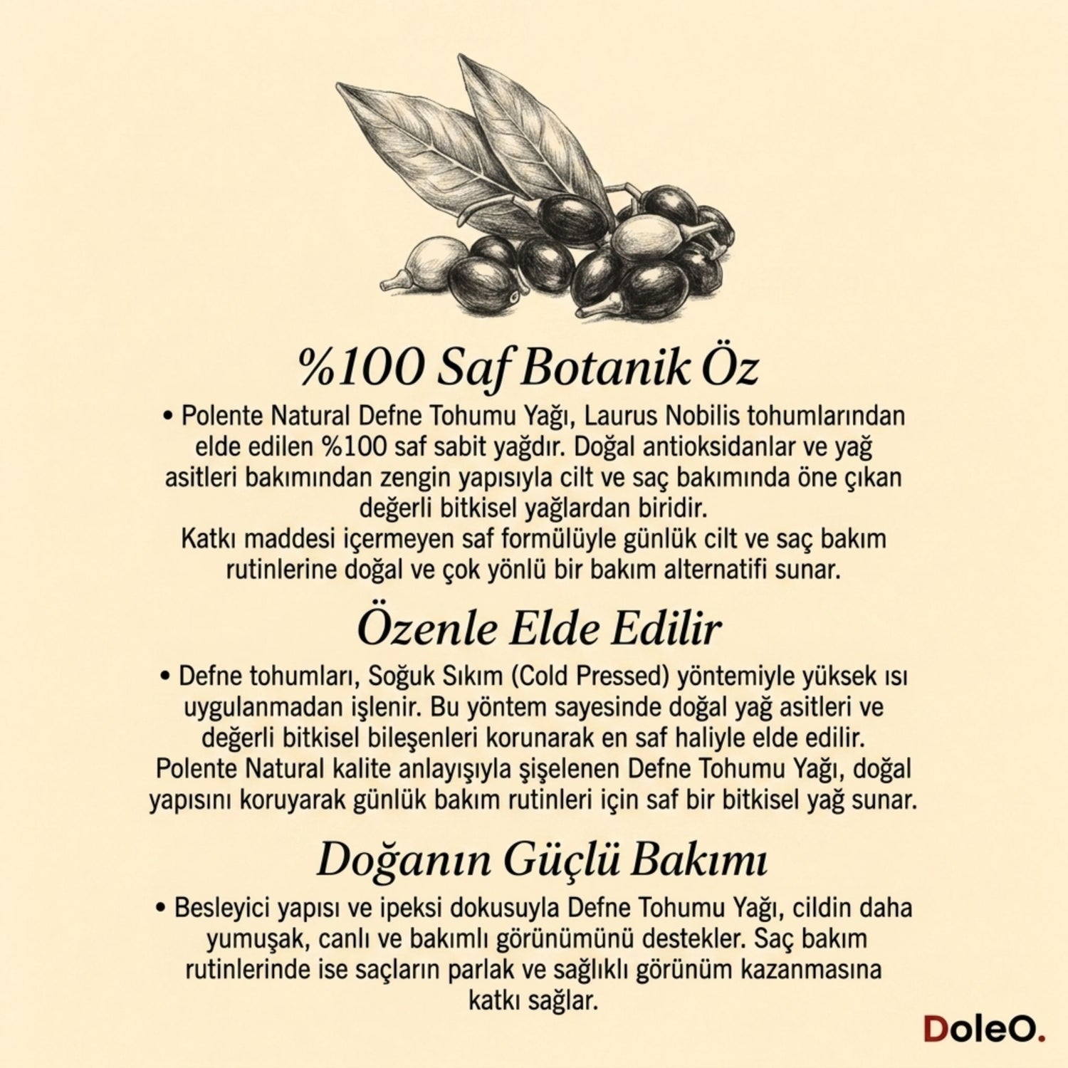 Defne Tohumu Yağı - Soğuk Sıkım (50 ml)