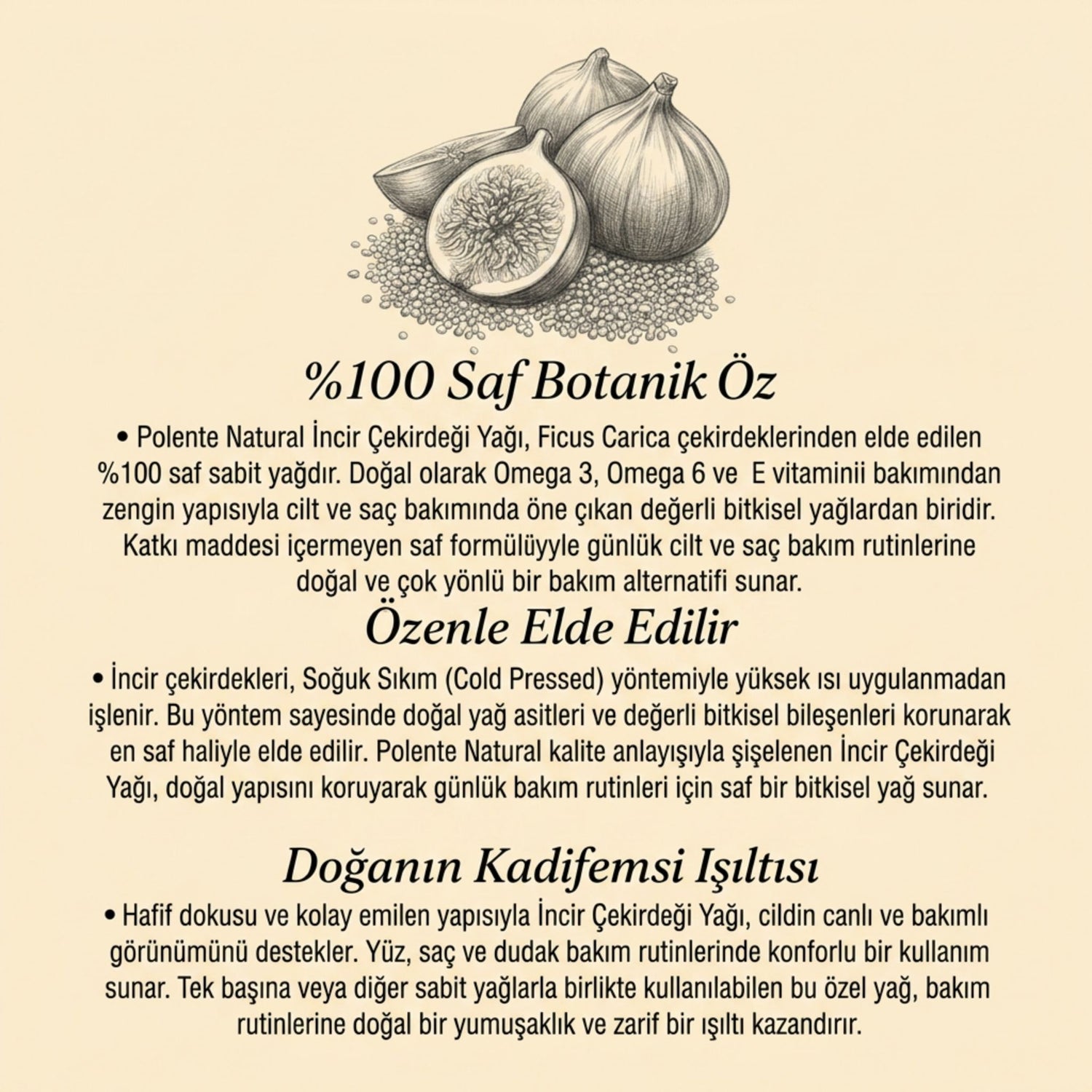 İncir Çekirdeği Yağı - Soğuk Sıkım (30 ml)