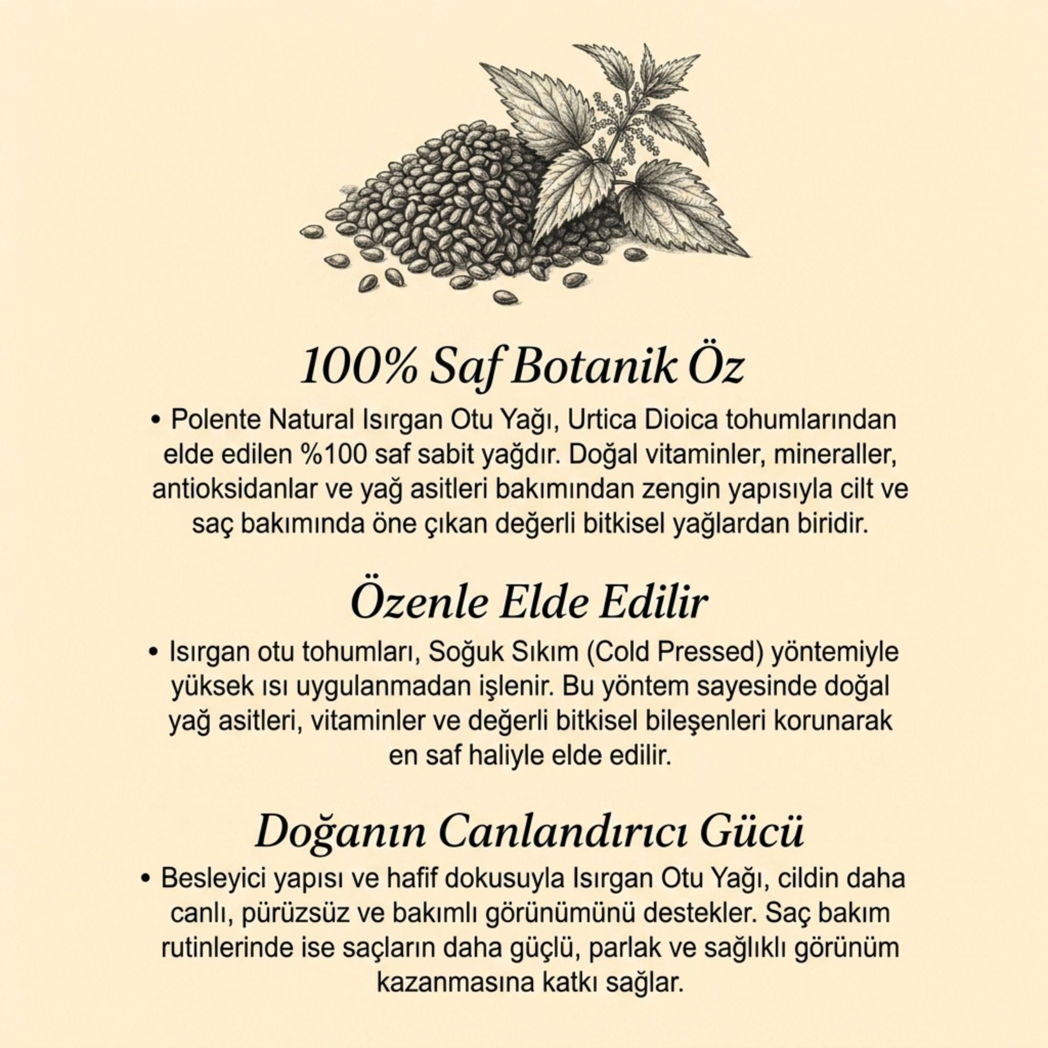 Isırgan Otu Yağı - Soğuk Sıkım (50 ml)