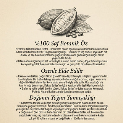 Kakao Butter - Soğuk Sıkım (50 ml)