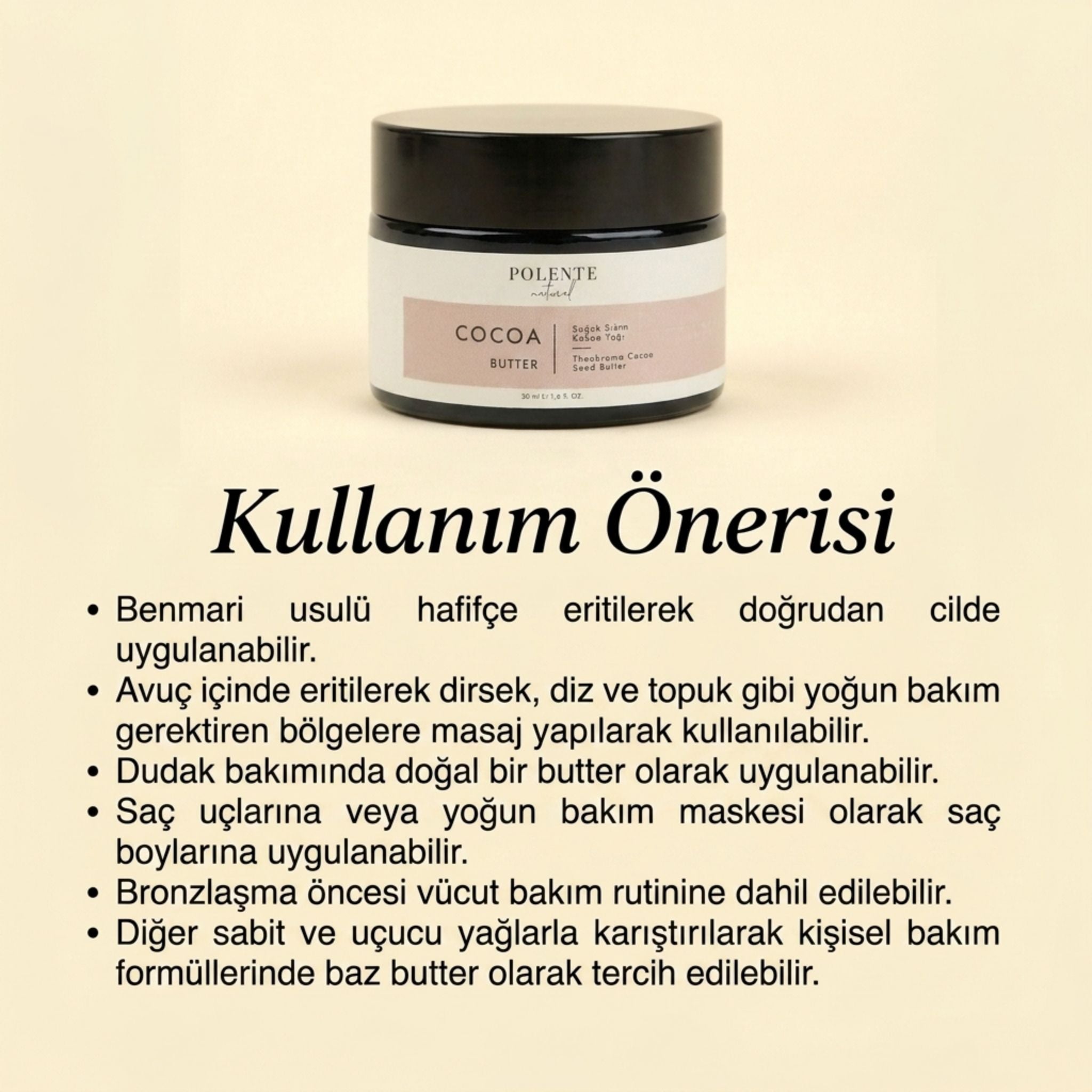 Kakao Butter - Soğuk Sıkım (50 ml)