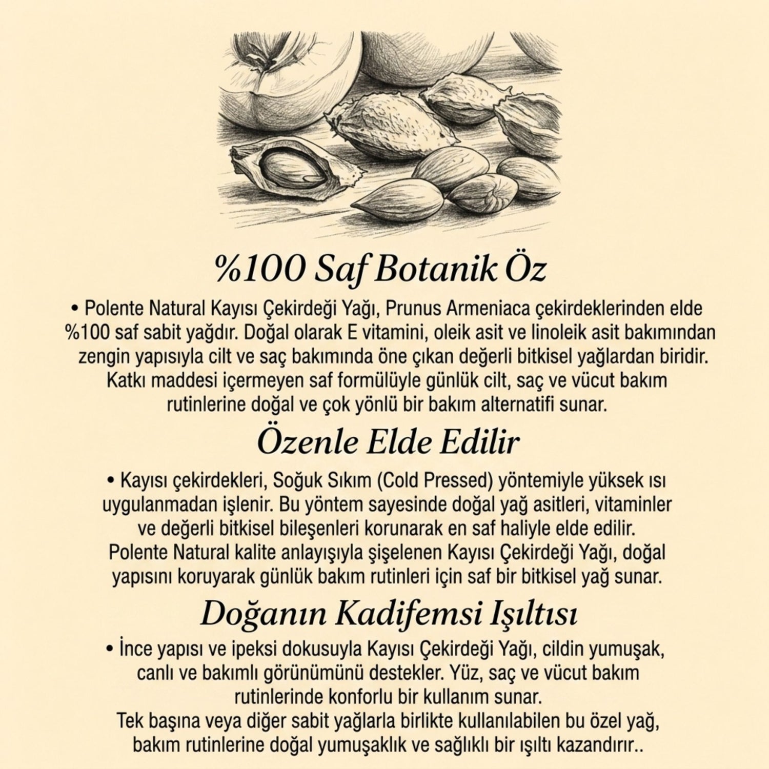 Kayısı Çekirdeği Yağı - Soğuk Sıkım (50 ml)