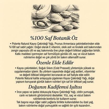 Kayısı Çekirdeği Yağı - Soğuk Sıkım (50 ml)