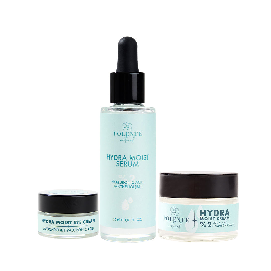 Polente Natural HYDRA MOIST SERİSİ - Hyalüronik Asit Nemlendirici, Dolgunlaştırı Bakım Seti
